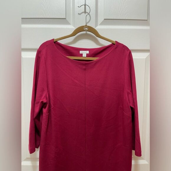 J Jill Ponte Womens Dress Size L Red Stretch Pockets - Picture 2 of 6